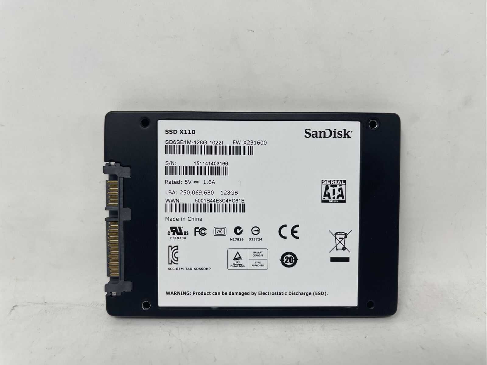 SanDisk X110 SD6SB1M-128G-1022I 128GB SATA 6Gb/s 2.5