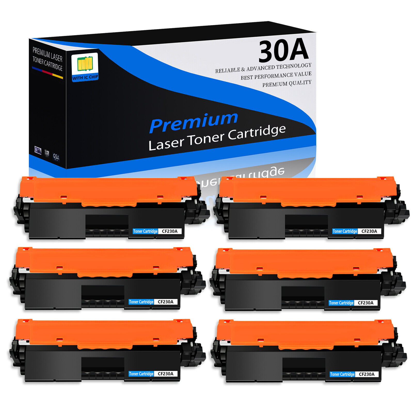 6PK for HP 6PK CF230A 30A Toner Cartridge LaserJet MFP M227fdw M227sdn Printer