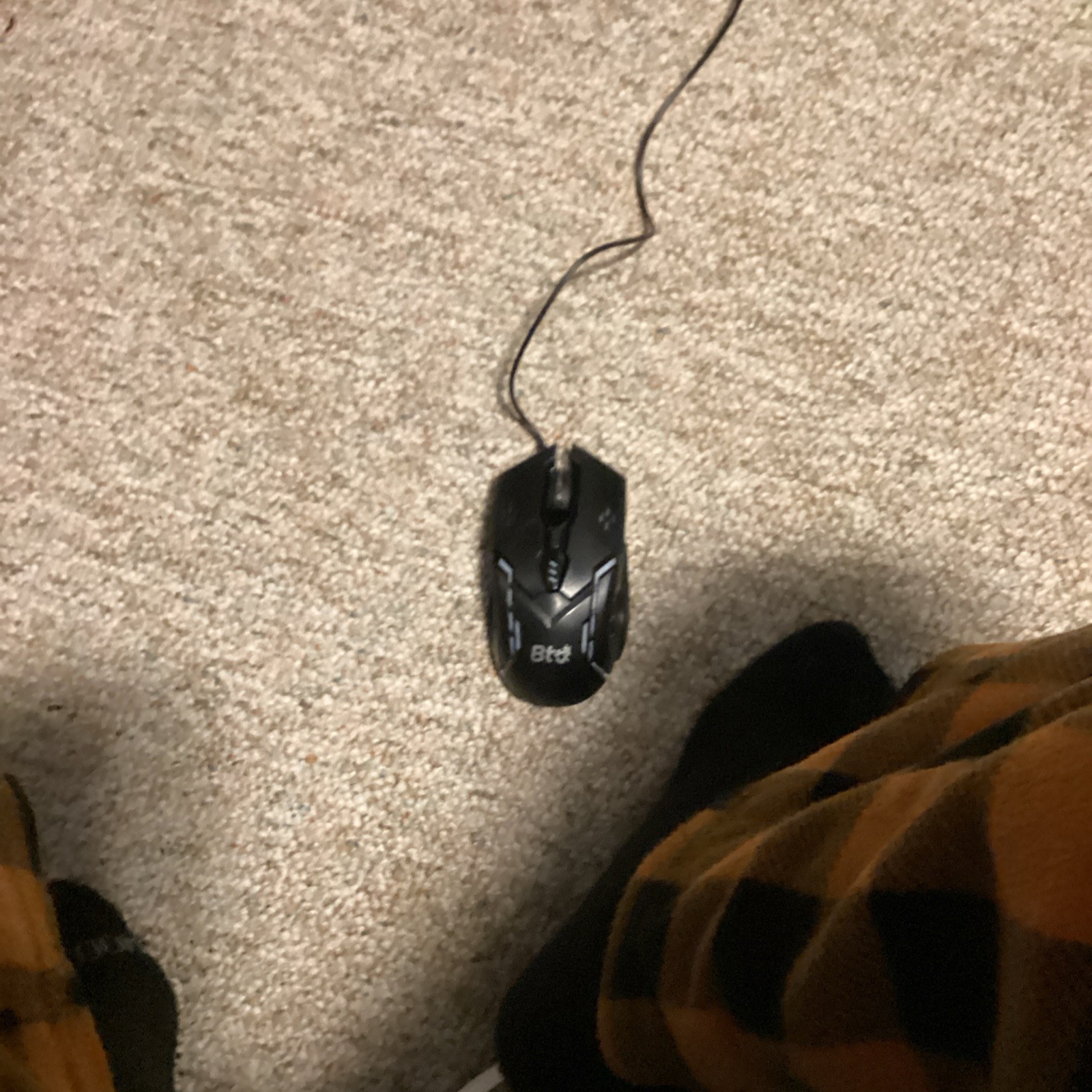 Btq Wired Optical Gaming Computer Mouse, Scroll Wheel, Black