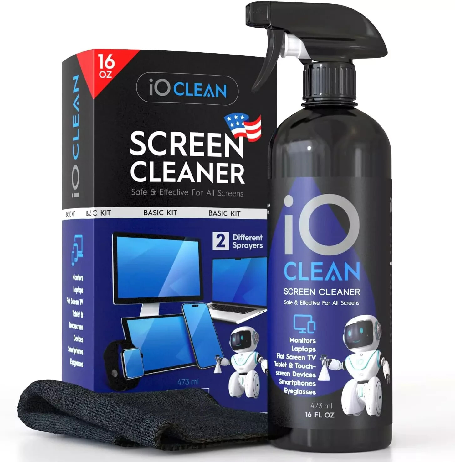 Screen Cleaner (16oz) – Best Large Kit for LCD LED Matte TVs, Smartphones,