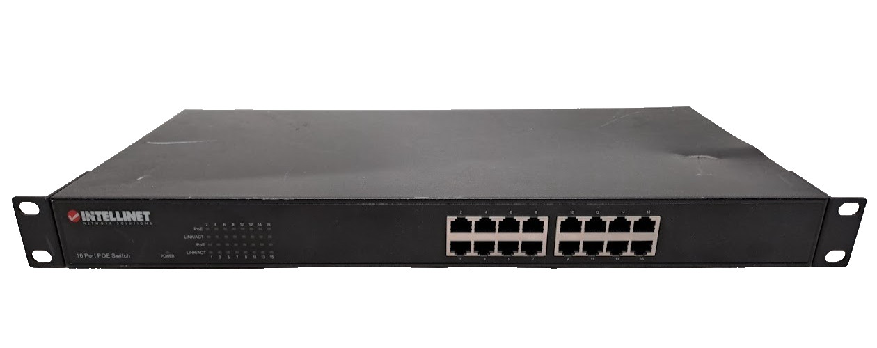 Intellinet 16-Port 10/100 Fast Ethernet Rackmount PoE Switch (503631)