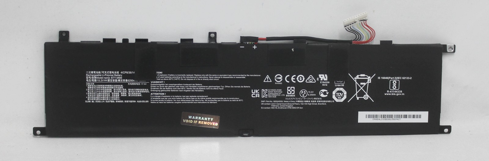 BTY-M6M MSI BATTERY 15.2v 95WH Main Battery "GRADE A"