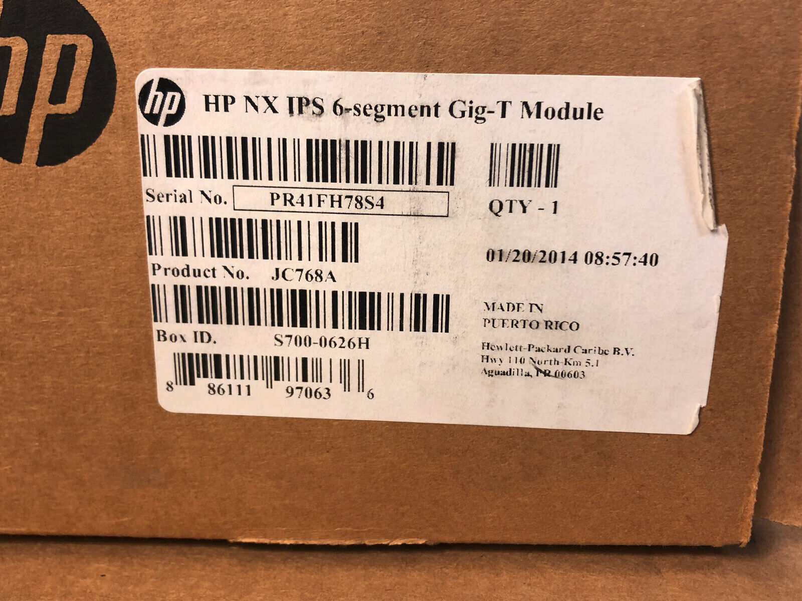 HP NX IPS 6-Segment Gig-T Module JC768A