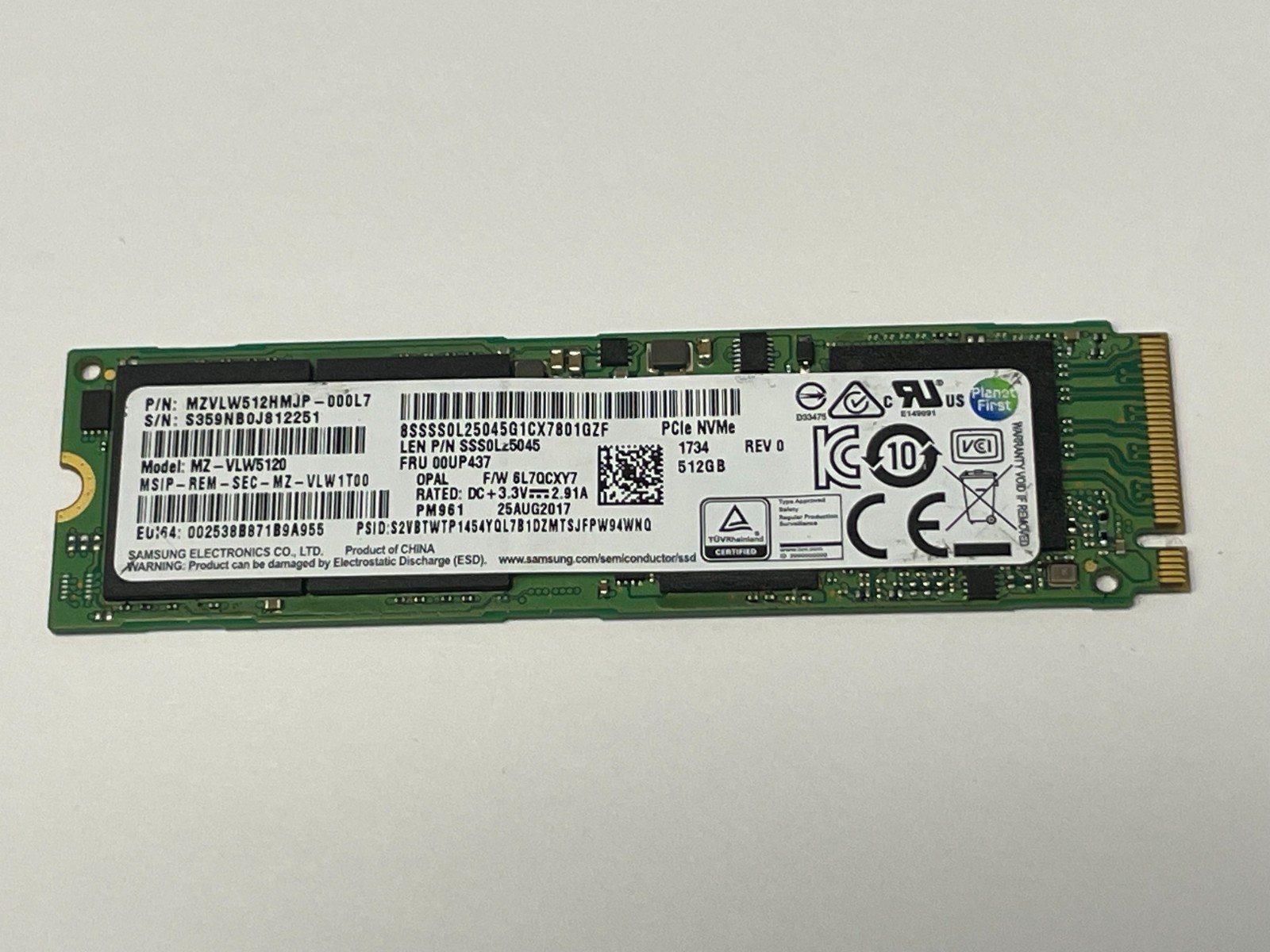 Samsung 512GB PCIe NVMe m.2 SSD Solid State Drive MZVLW512HMJP-000L7 MZ-VLB5120