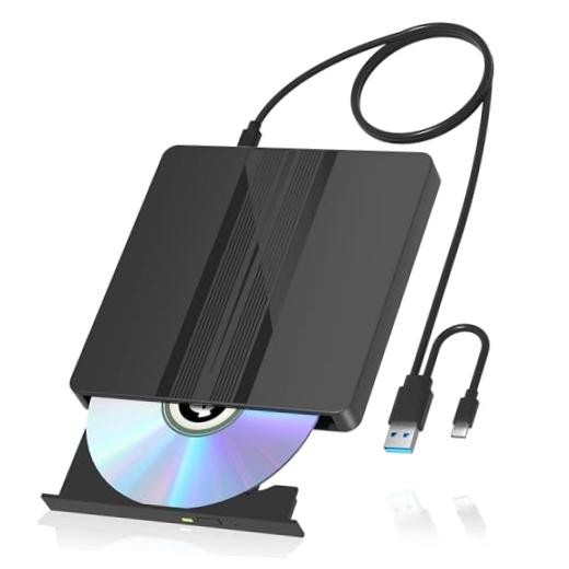 Ultra-Thin External CD DVD Drive USB 3.0 DVD Burner | 0.63 in slim lightweight