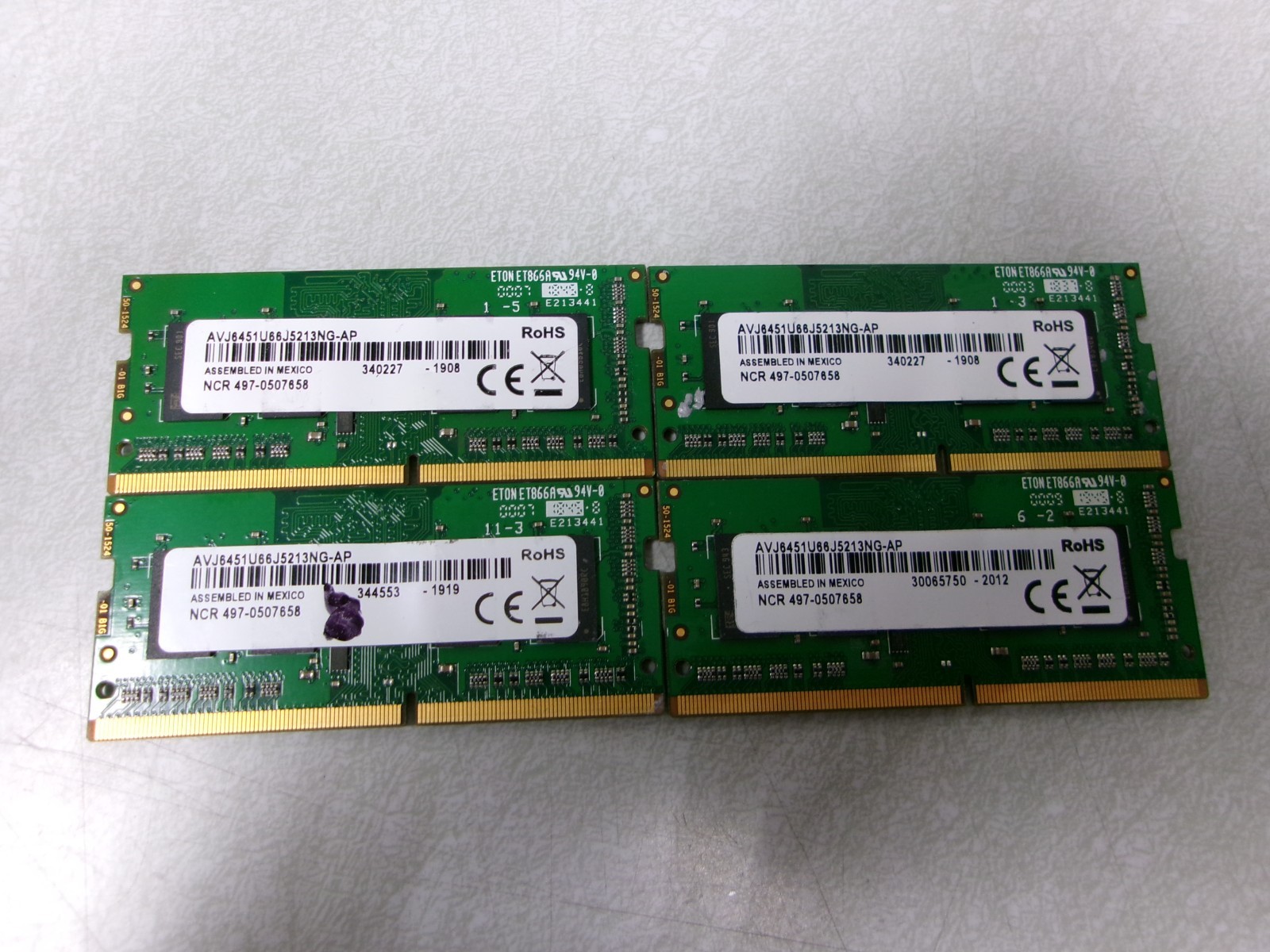16GB (4x4GB) NCR LAPTOP DDR4 RAM MEMORY PC4-19200 2400MHZ 497-0507658