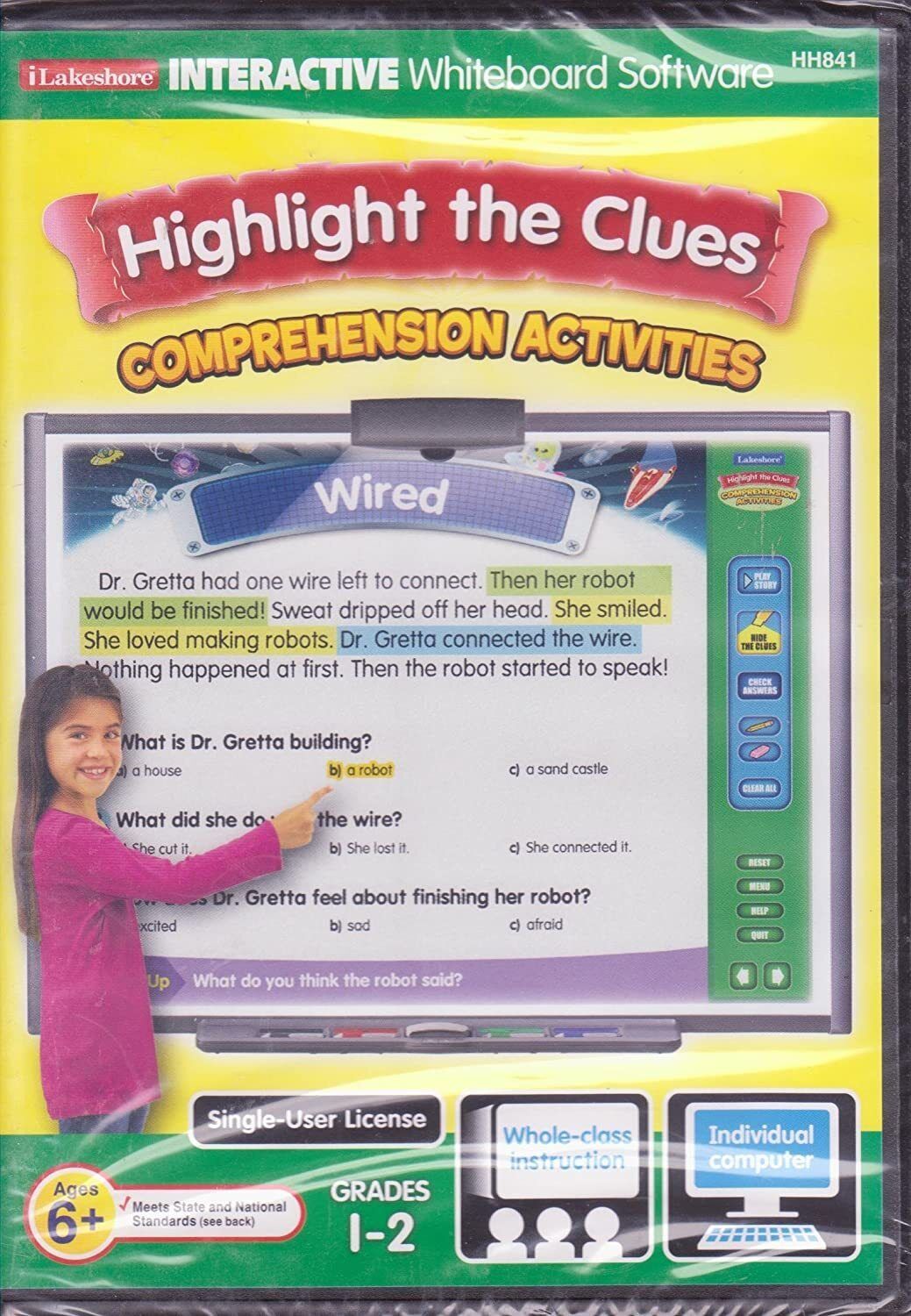Highlight the Clues Comprehension Activities Interactive Grades 1-2 Win & Mac