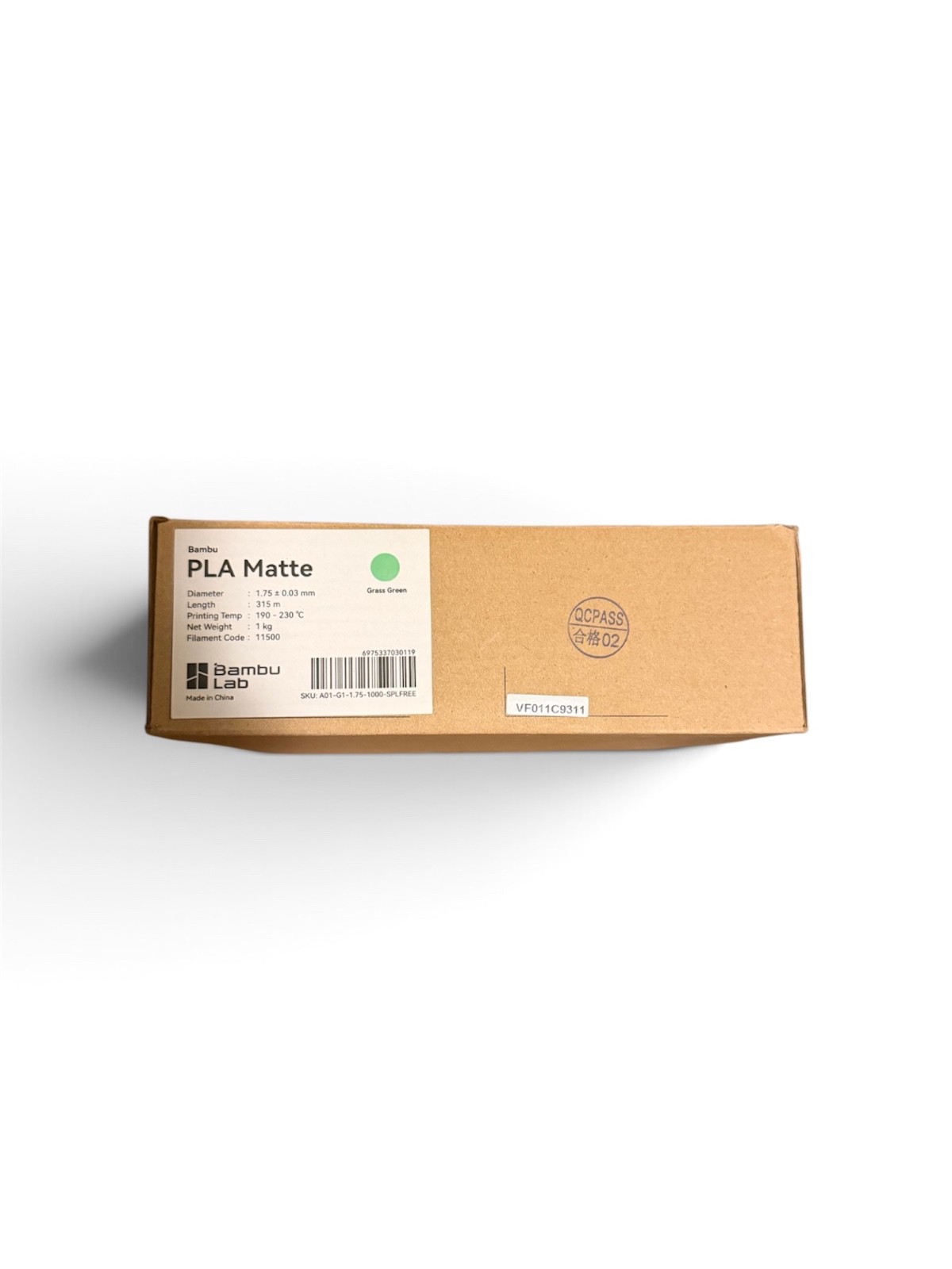 Bambu Lab Matte PLA Grass Green 1.75mm 1kg Refill Filament NEW SEALED
