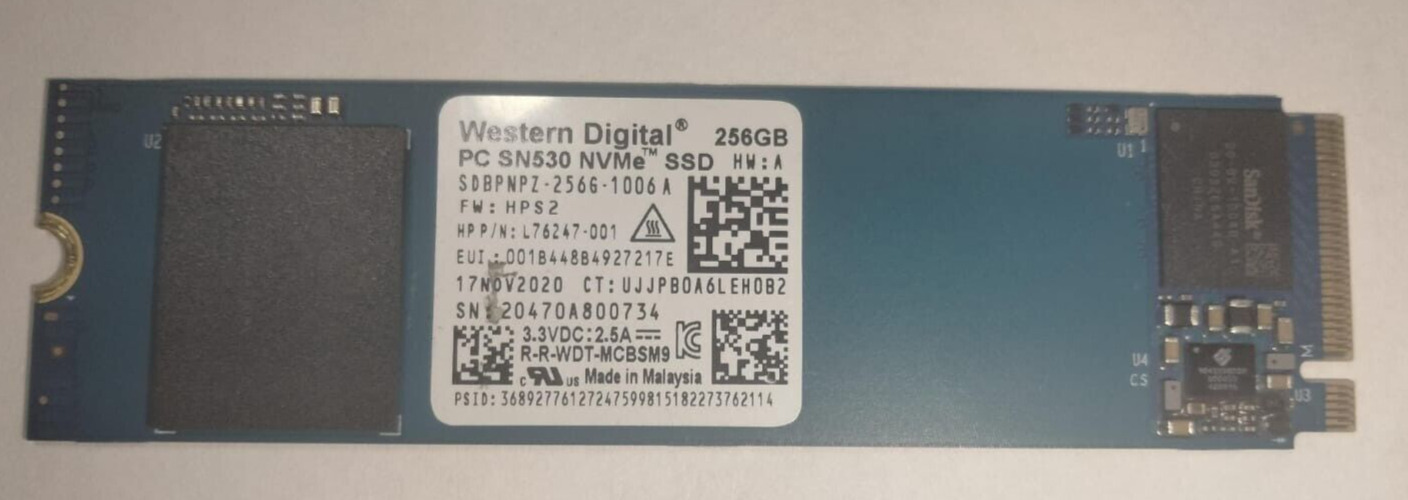 WESTERN DIGITAL PC SN530 NVMe 256GB