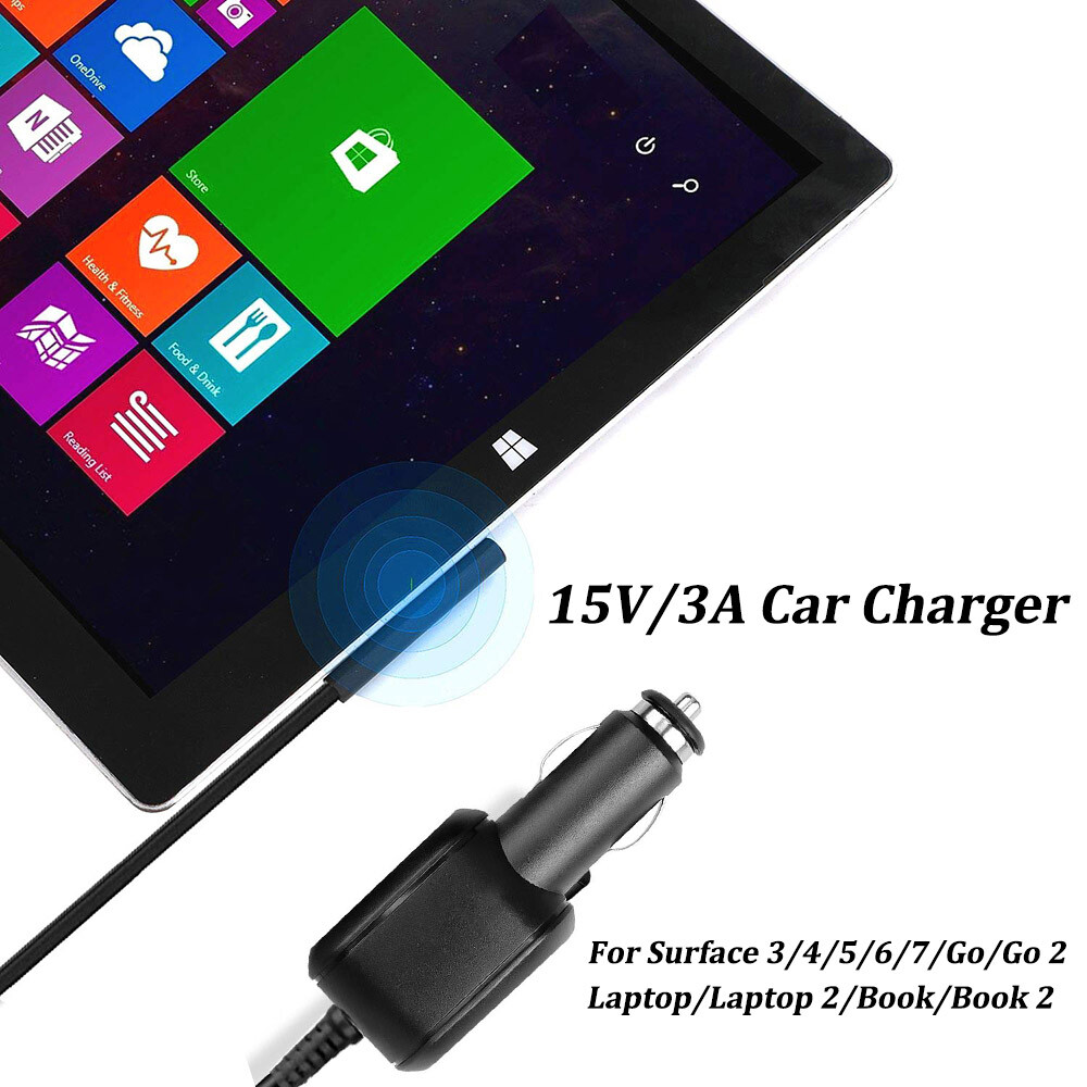 15V/3A DC Car Charger For Microsoft Surface Pro 3/4/5/6/7/8 Power Supply Adapter