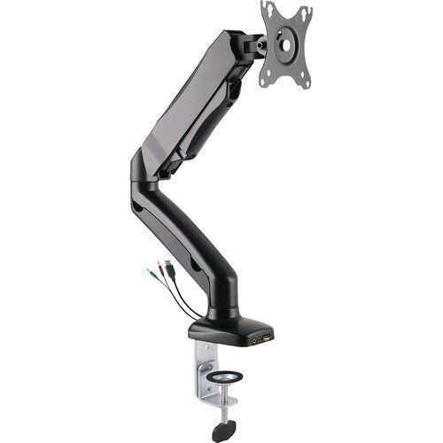Lorell® Monitor Arm, Single, w/USB, 2 Sections, Adjustable, Black (LLR99800)