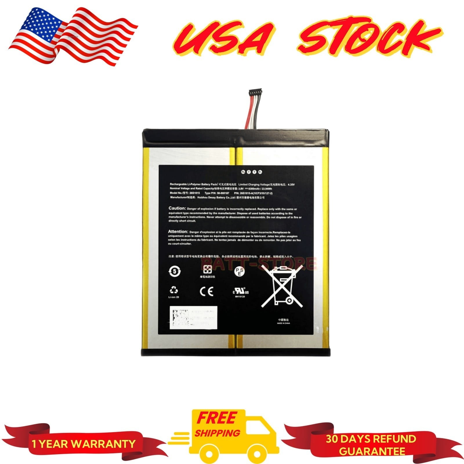Oem New 58-000187 2955C7 Battery For Amazon Fire HD 10 7th Gen Tablet SL056ZE