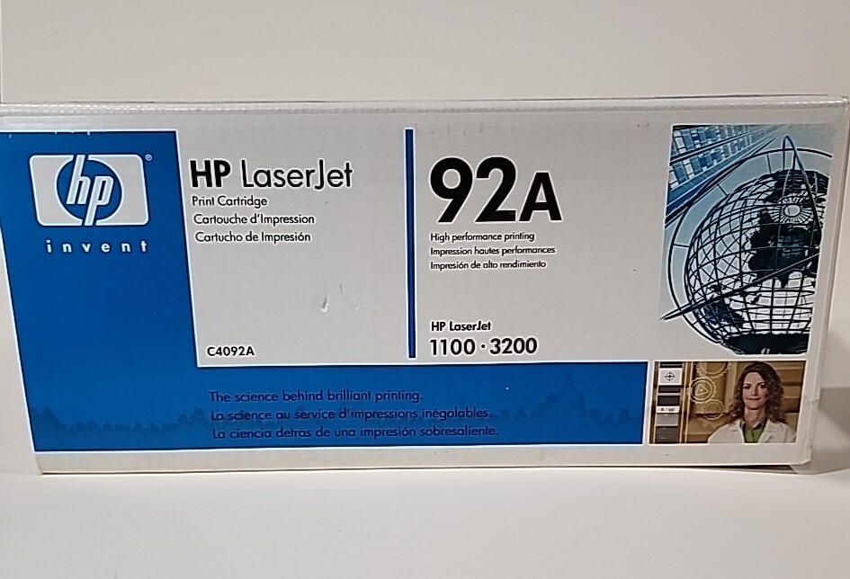 Genuine HP 92A LaserJet Black Print Cartridge Ink Toner C4092A New in Box