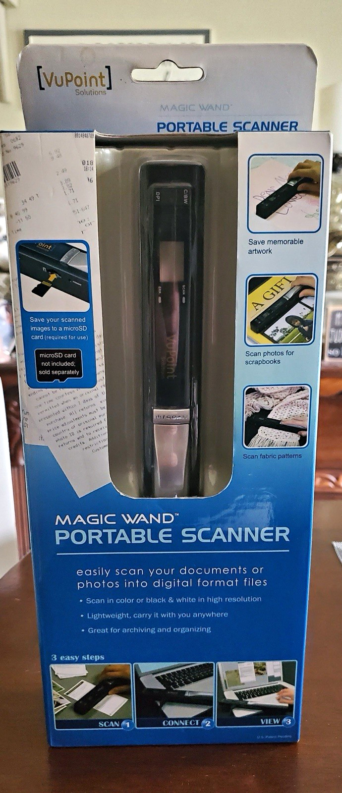 VuPoint Magic Wand Portable Handheld Scanner 600 DPI OCR USB PDS-ST415A-VP-BX2