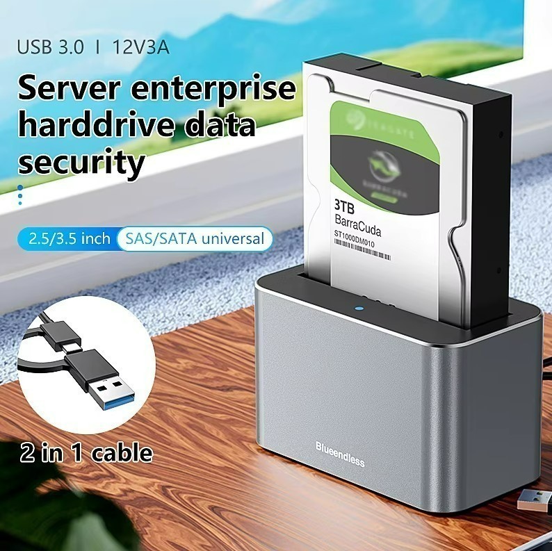 New Blueendless 2.5/3.5 Inch SAS/SATA Hard Disk External Case Sata to USB 3.0