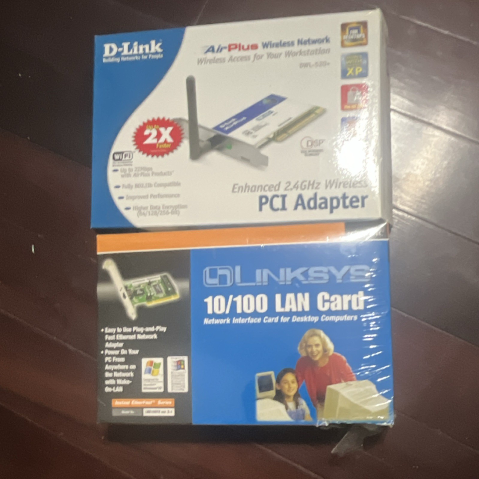 D-Link DWL-520+ Wireless PCI & Linksys LNE100TX ver. 5.1 LAN PCI Card