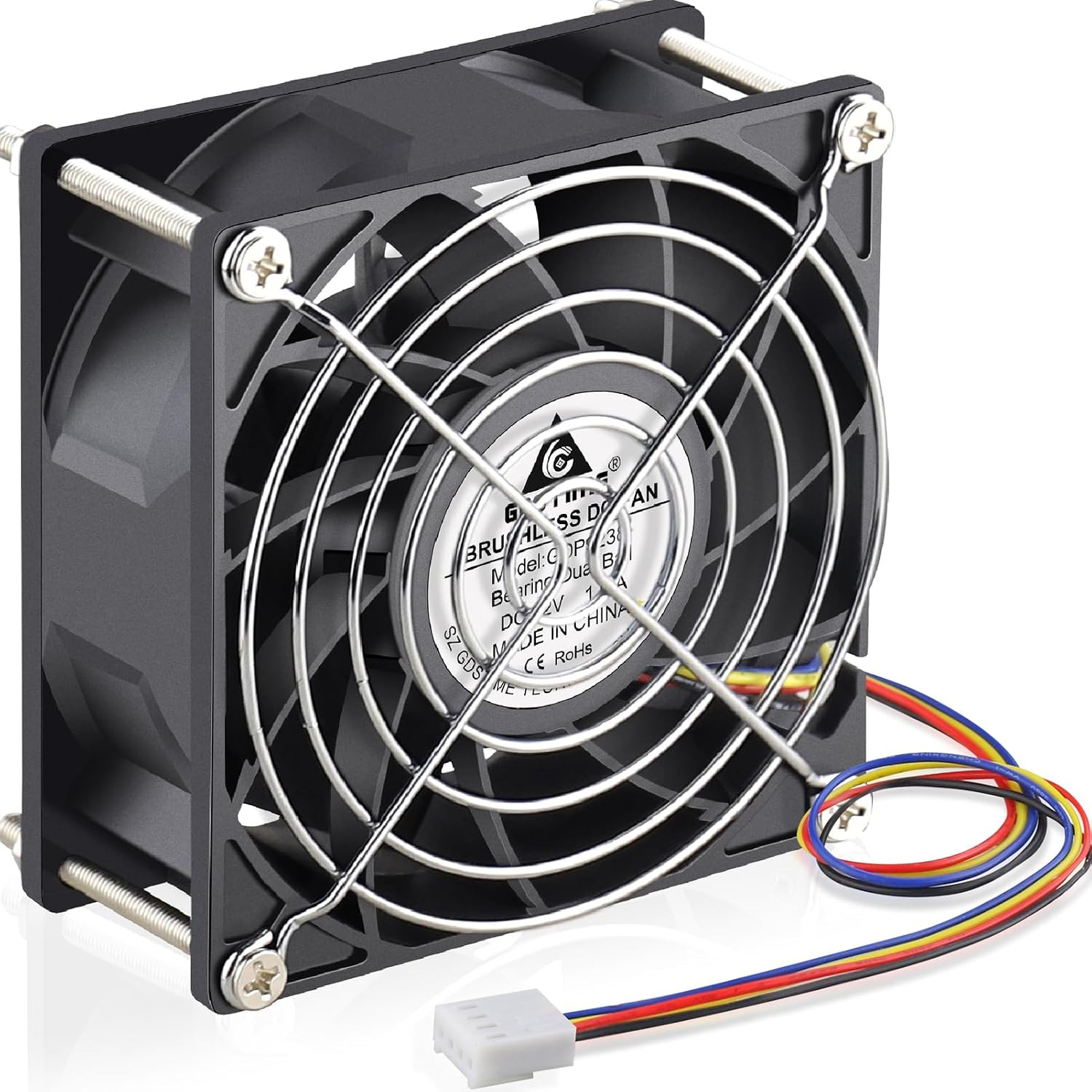 92Mm X 38Mm 12V PWM Fan 4 Pin Dual Ball Bearing High Airflow Fans