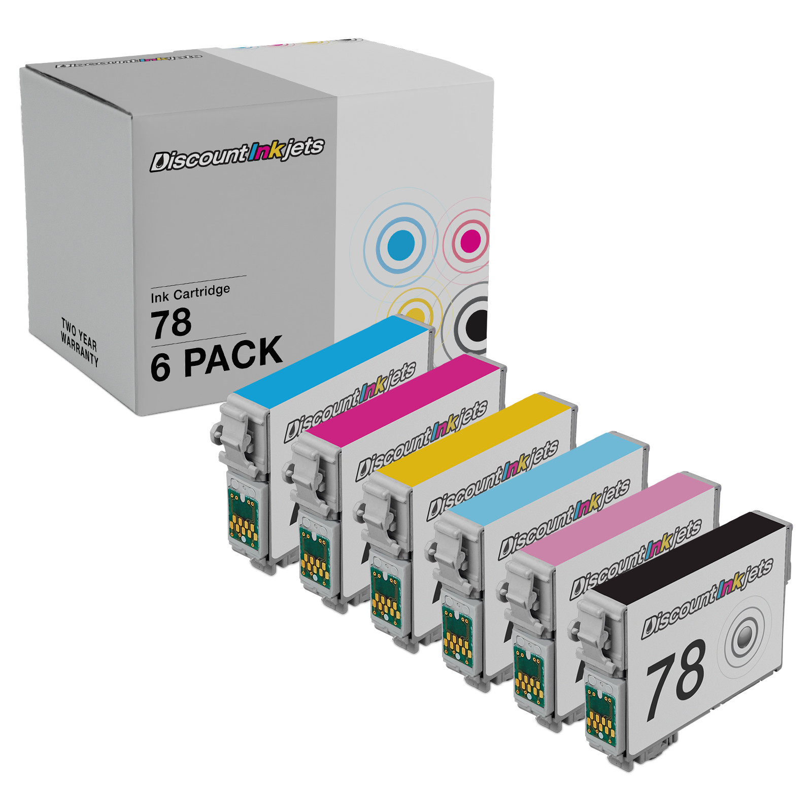 6PK T078 COLOR BLACK for EPSON 78 Ink Cartridge Set Stylus R260 R280 R380 RX580