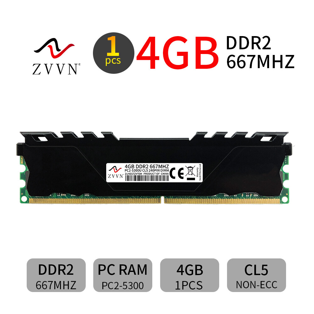 ZVVN 4GB DDR2 667MHz PC2-5300U CL5 1.8V 240Pin Intel DIMM Desktop PC Memory LUS