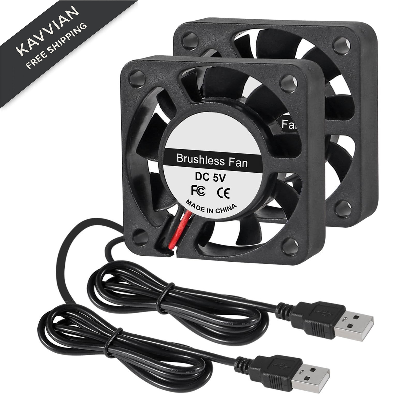 2Pcs Dual Ball USB Cooler 40mm Fan DC 5V Brushless Cooling 40x40x10mm Fan...
