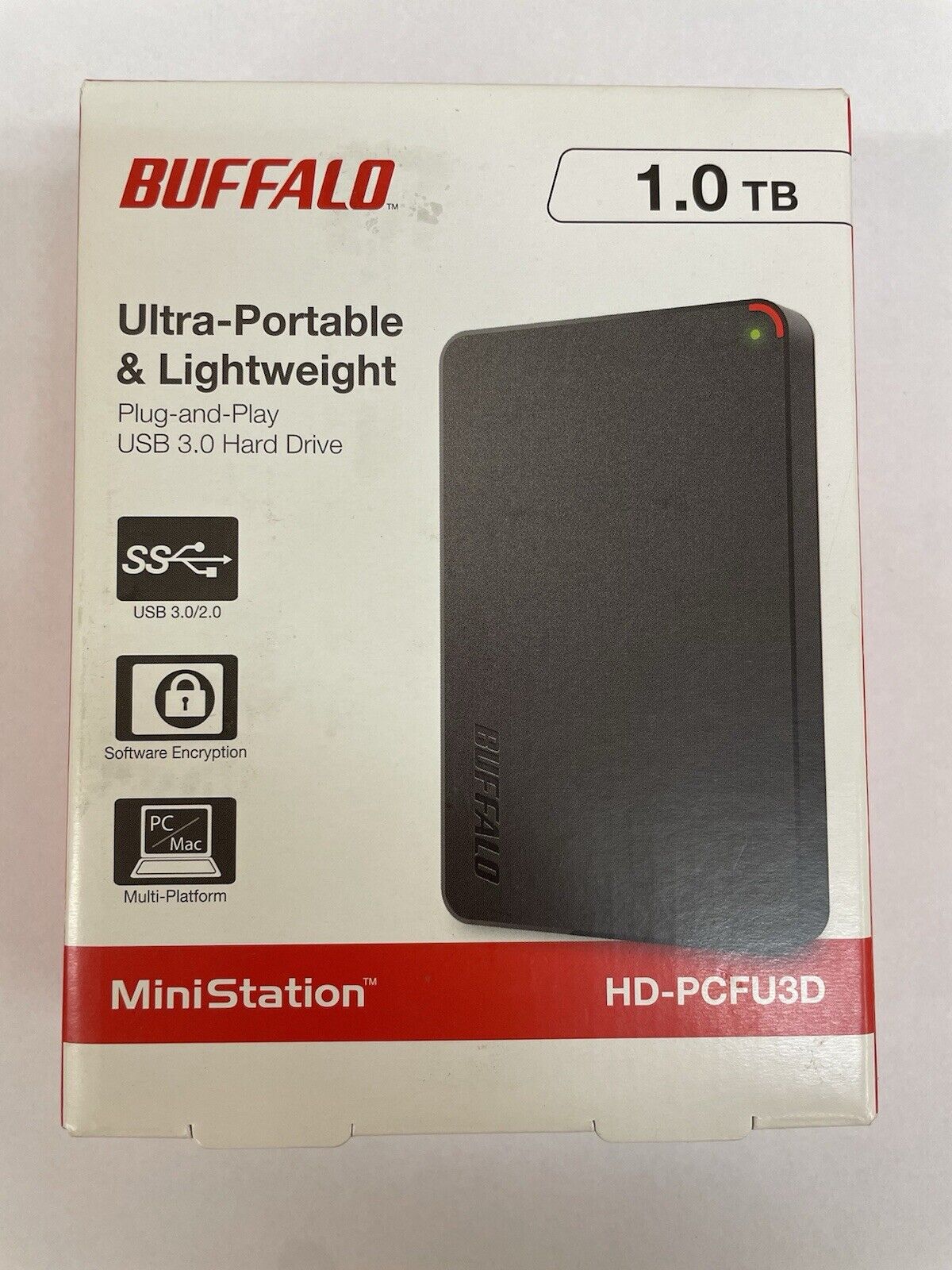 Buffalo MiniStation HD-PCFU3D 1 TB Portable External Hard Drive New Sealed