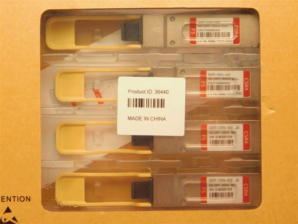 4 FS QFSP-CSR4-40G 40GBASE-CSR4 QSFP+850nm 400m MTP/MPO Optical Trancievers