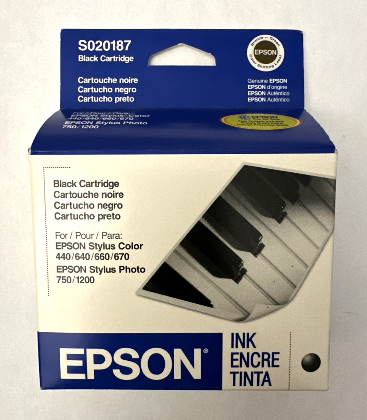 Genuine Epson S020187 Black Ink Cartridge for Epson Stylus Expired 06/2006 NEW