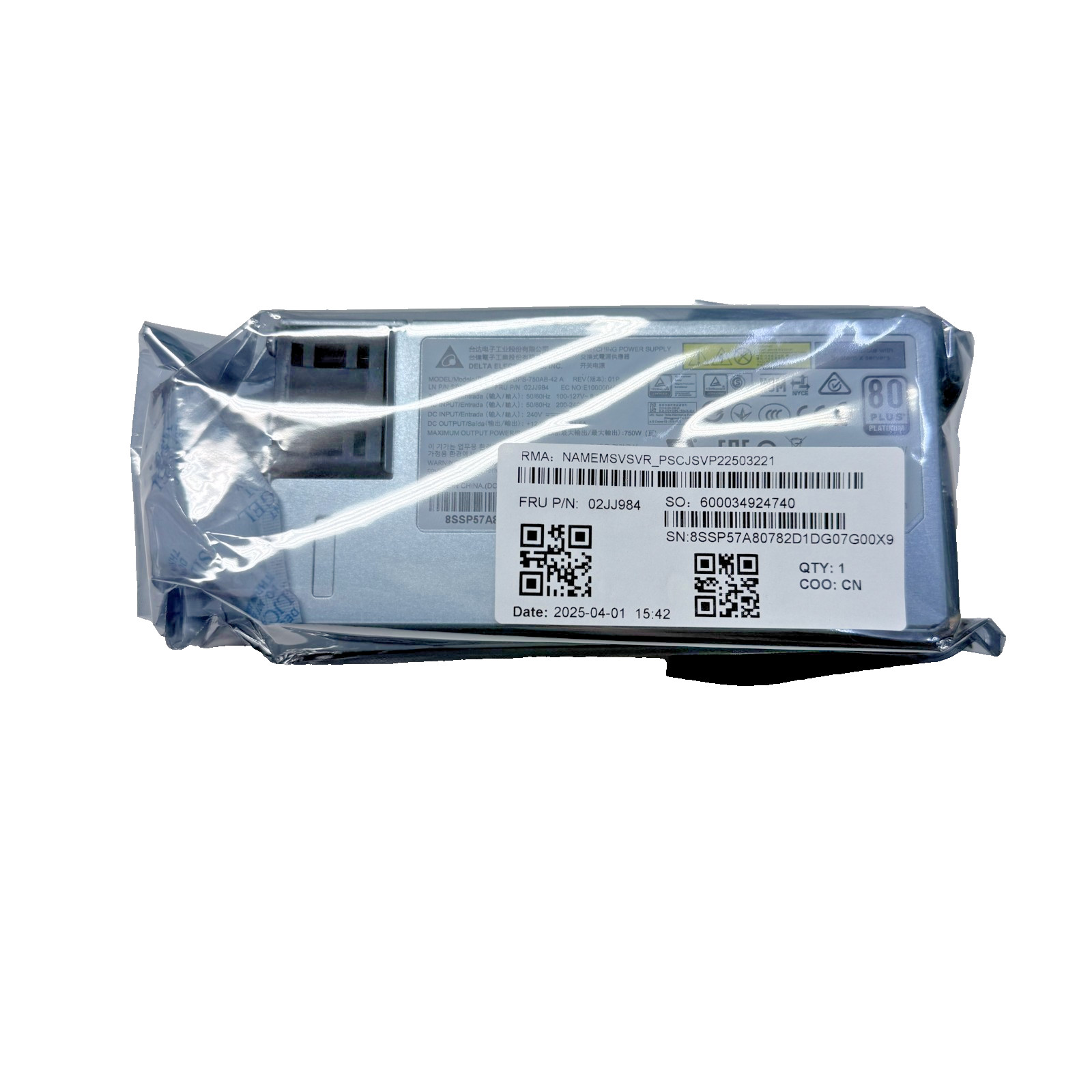 Delta DPS-750AB-42 A 750W Server PSU for Lenovo SR650 V2 FRU 02JJ984 Open Box