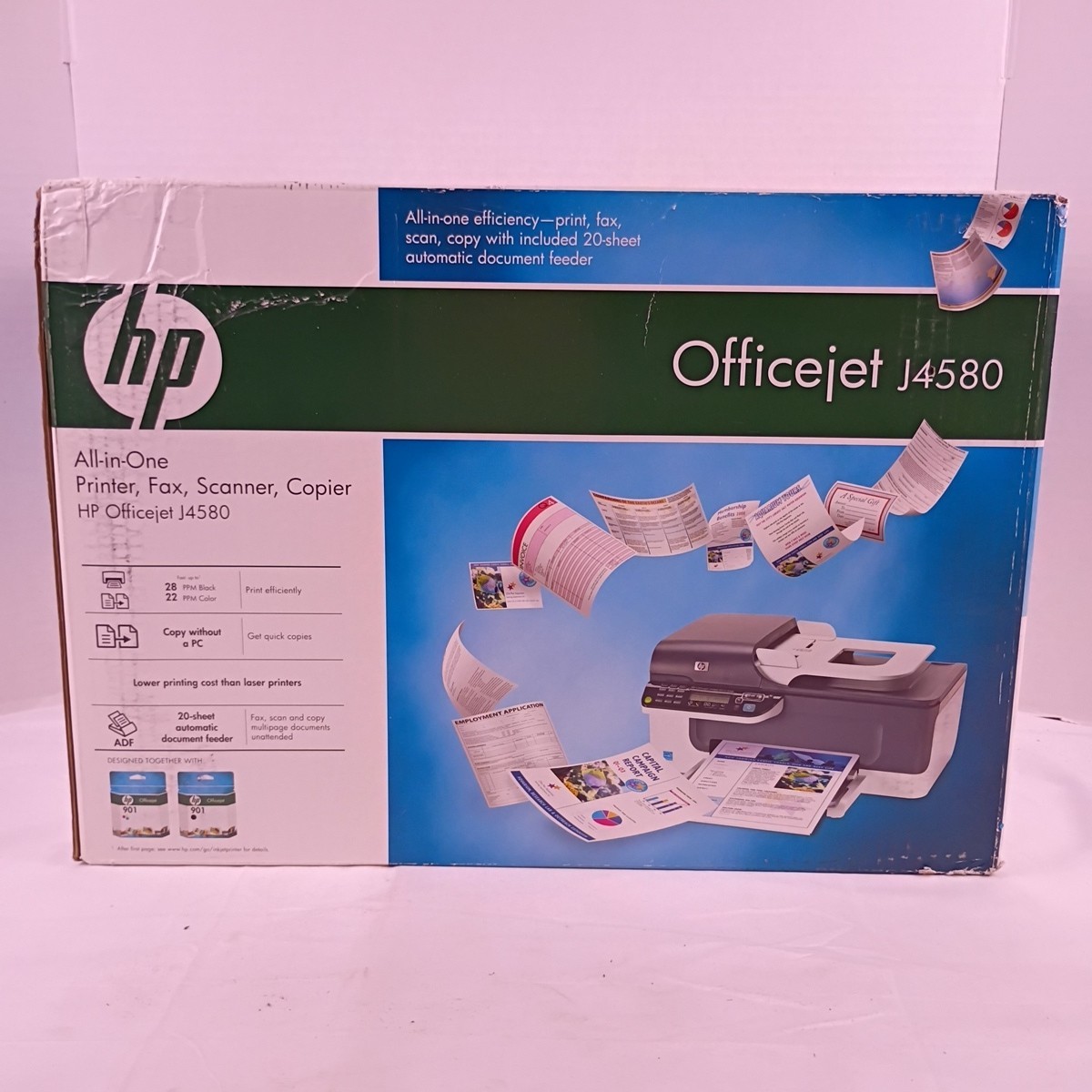 HP OfficeJet J4580 All-in-One Inkjet Printer, Fax, Scanner, Copier New in Box 
