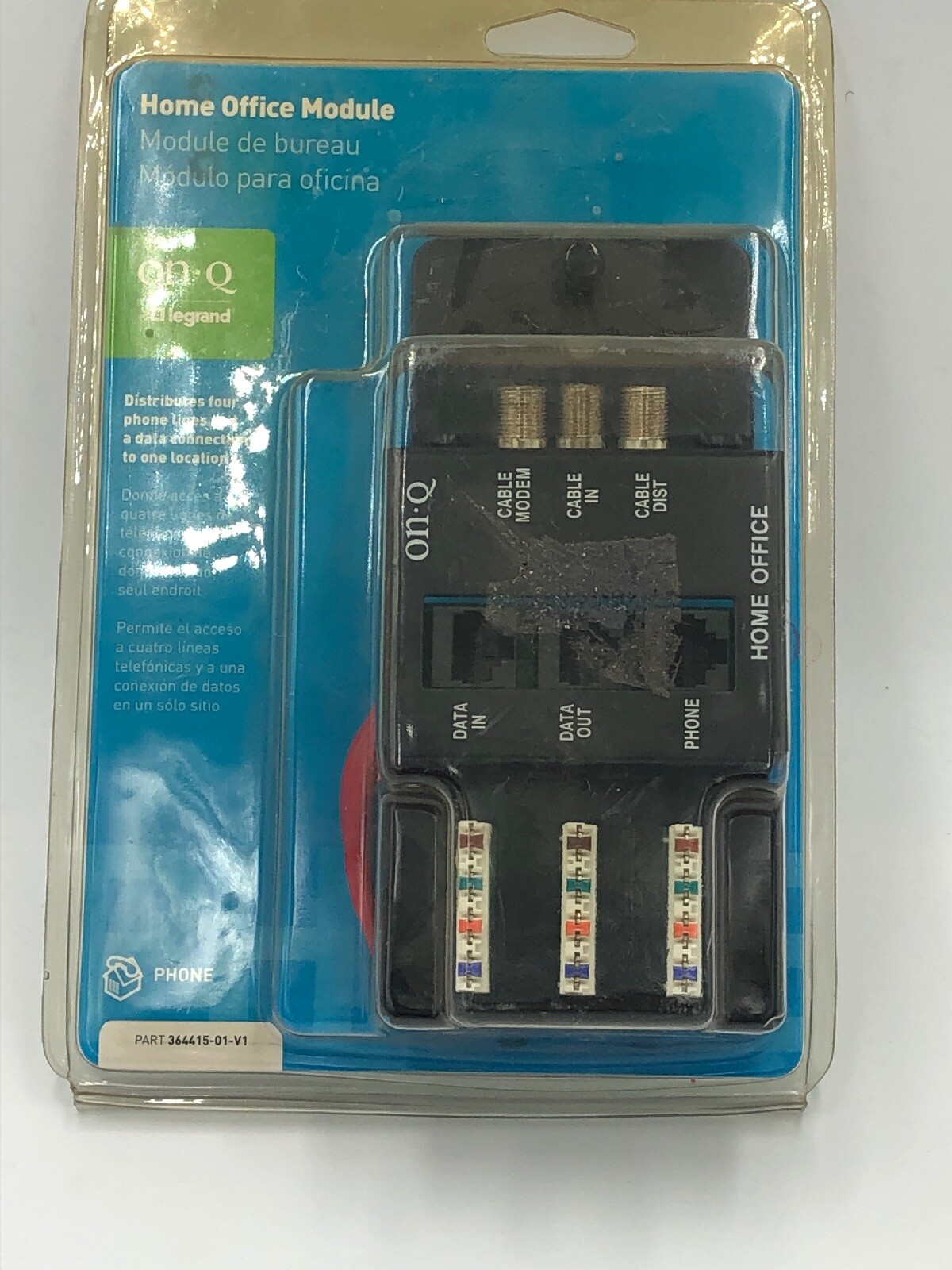 Legrand On-Q 364415-01-V1 Home Office Module 4 Tel Line DSl or Cable New