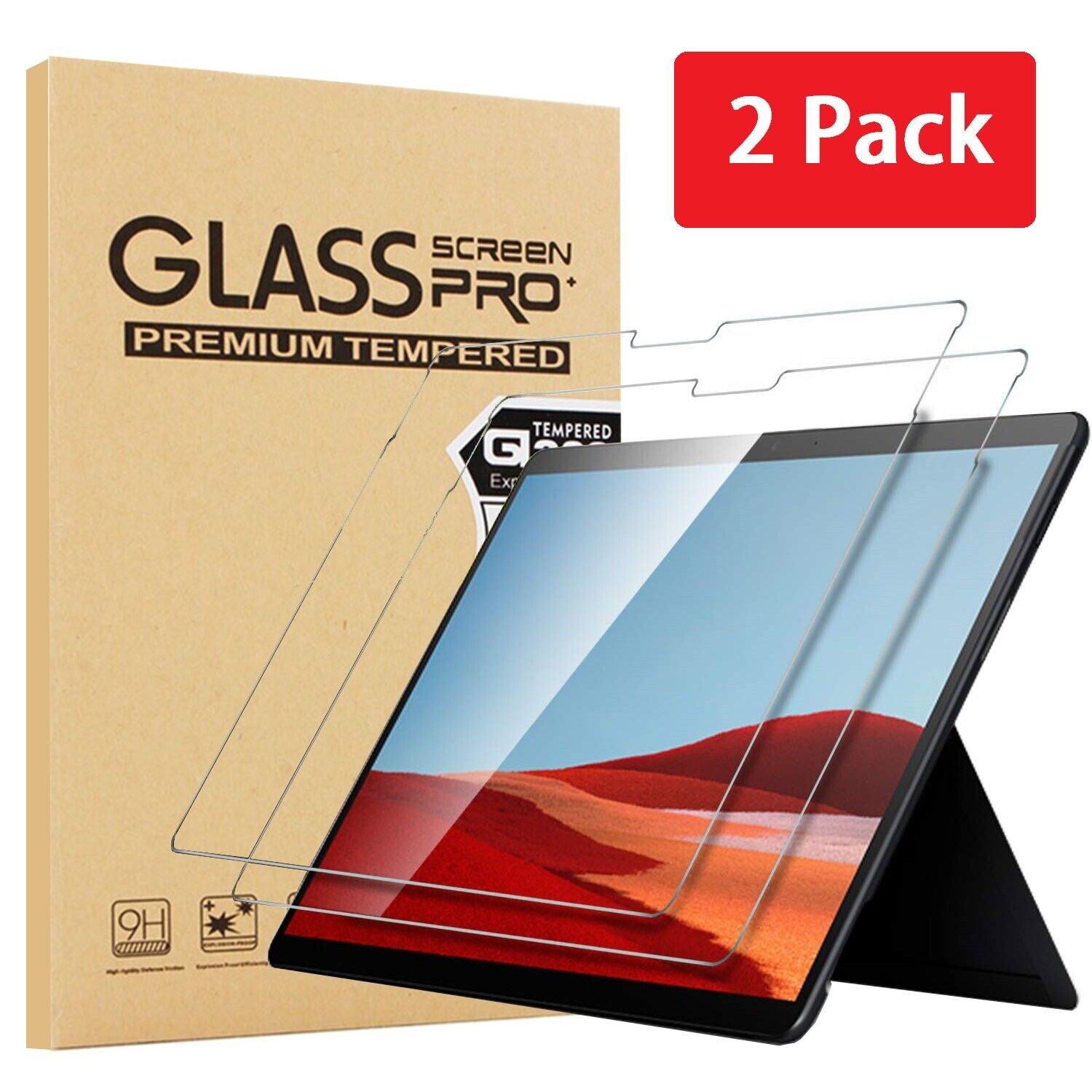 (2PCS) For Microsoft Surface Pro 9/ Pro 8/ Pro X Screen Protector Tempered Glass