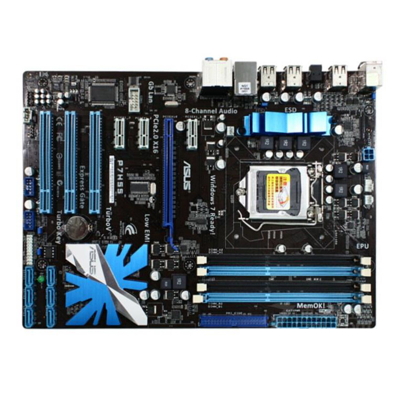 For ASUS P7H55 Motherboard LGA1156 DDR3 Mainboard Tested