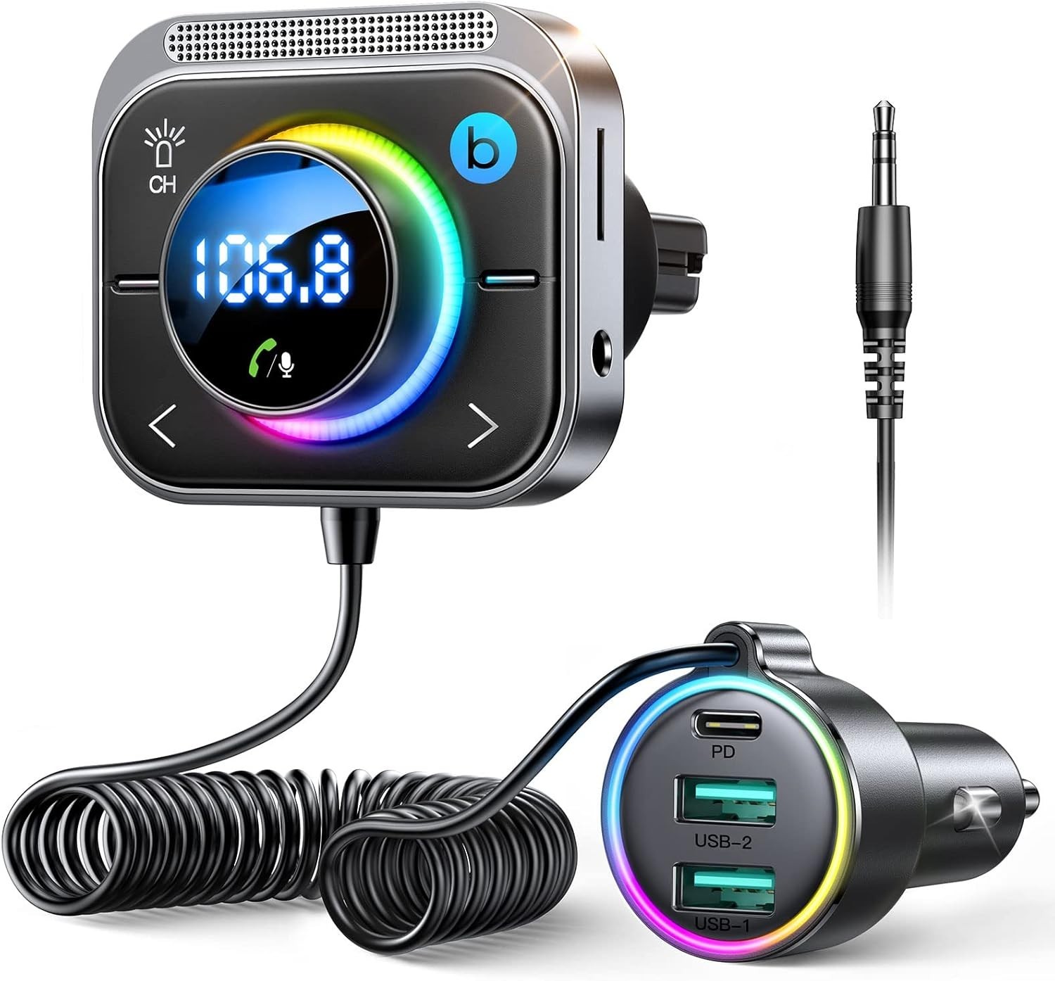 Receptor Bluetooth del adaptador auxiliar del coche de Bluetooth 5.4 para la mús