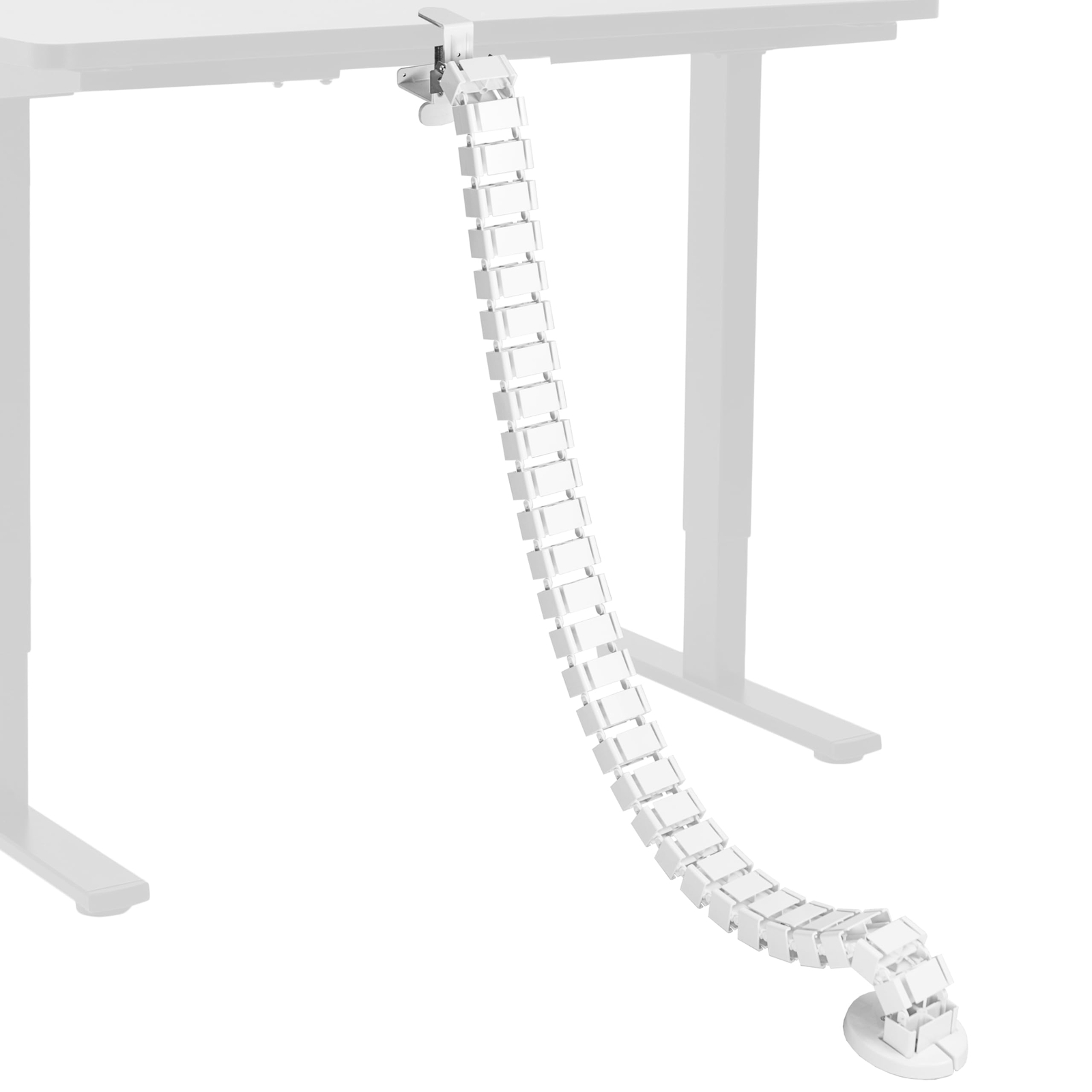 Clampon Desk Vertebrae Cable Management Kit Adjustable Quad Entry Wire Organizer