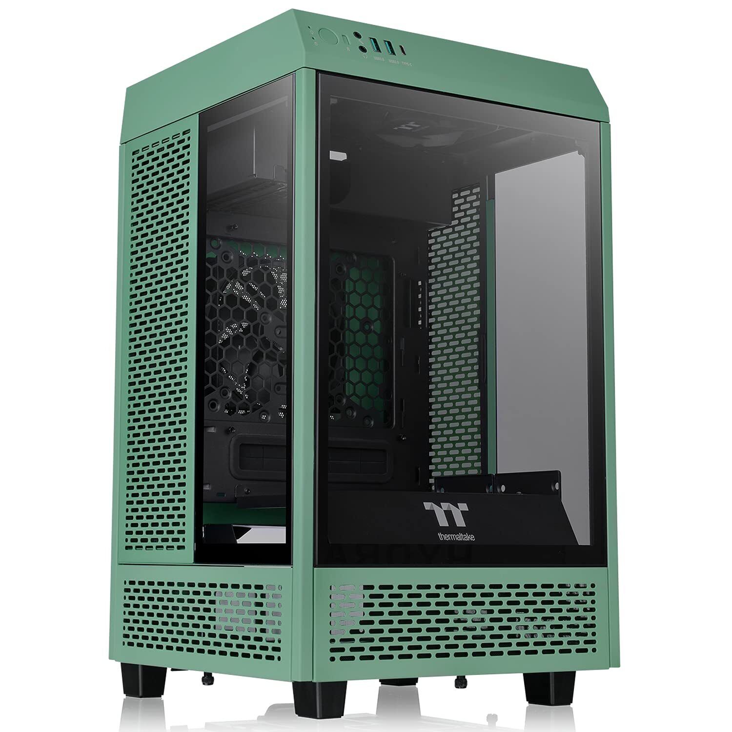 Thermaltake Tower 100 Racing Green Edition Tempered Glass Mini Tower Computer