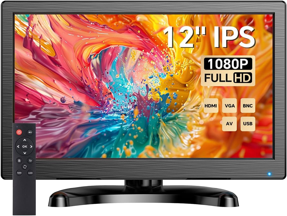 CCTV Monitor 12 Inch Small Computer Monitors 1920X1080P Mini LED Display with HD