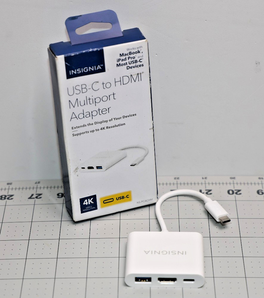 Insignia USB-C to Multiport Adapter Hub Converter Cable NS-PCACHM - White |pa4