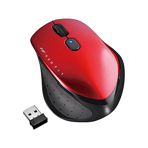 Buffalo BUFFALO Wireless BlueLED 5-Button Neofit Mouse Medium Red