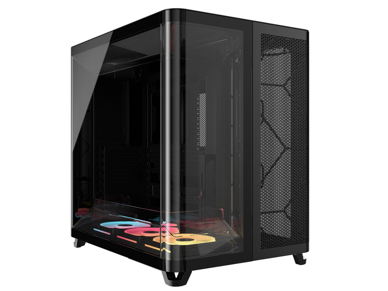 Corsair AIR 5400 LX-R RGB iCUE LINK Triple Chamber Mid-Tower PC Case-Black with