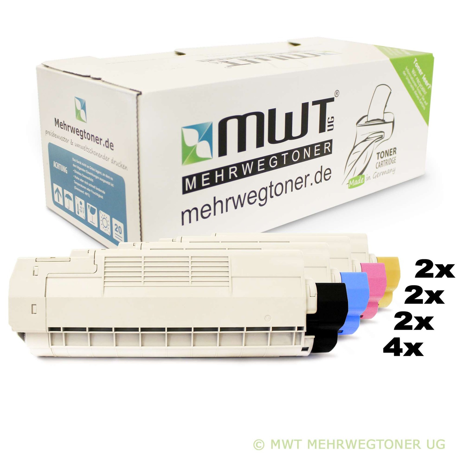 10x MWT ECO Cartridge for OKI Color MC563DN MC573DN Multipack
