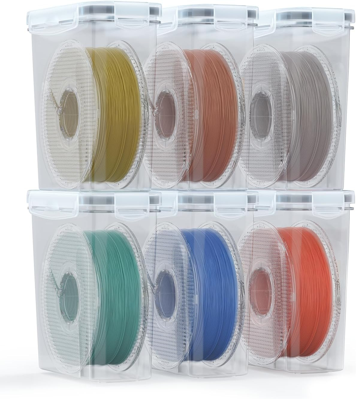 AMZPro Filament Storage Box - 6 Pack Filaments Container for 3D Printing Filamen