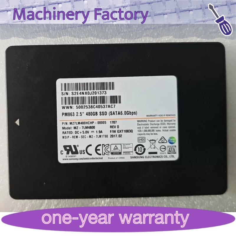 480GB Samsung SSD SM863 MZ-7KM4800 Solid State Drive MZ7KM480HAHP-00005 Genuine