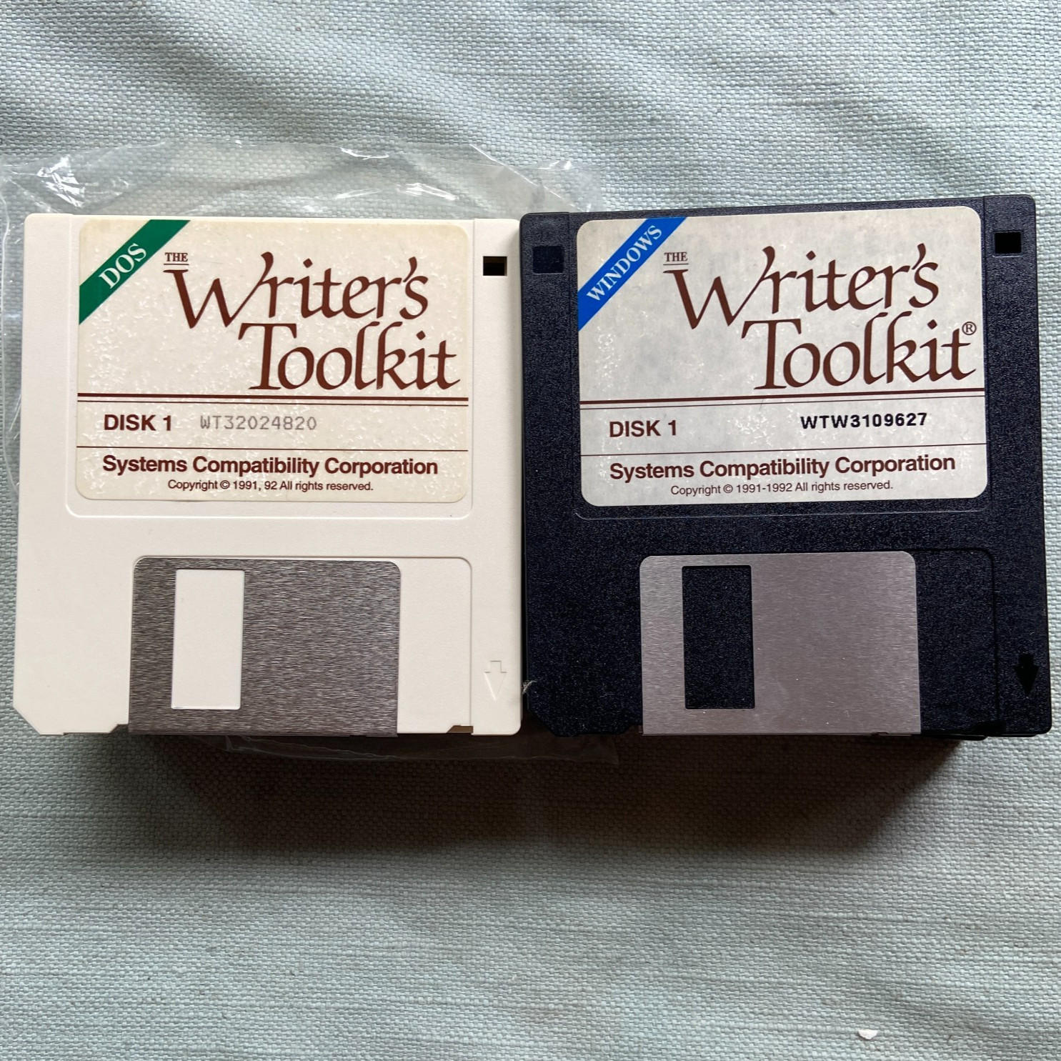 Writers Toolkit DOS 1992 Software Lot 3.5” Windows Systems Compatibility Vintage