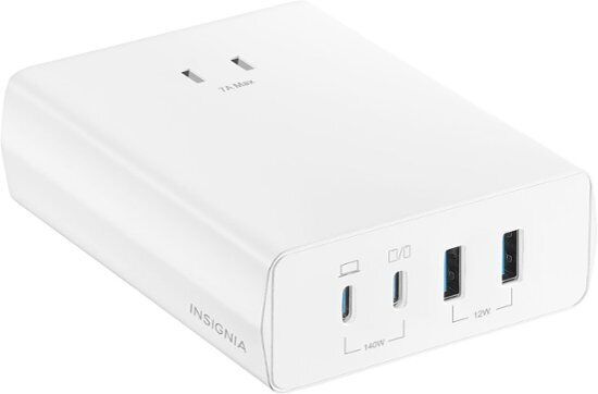 Insignia- 140W 4-Port USB and USB-C Desktop Charger Kit for MacBook Pro 16...