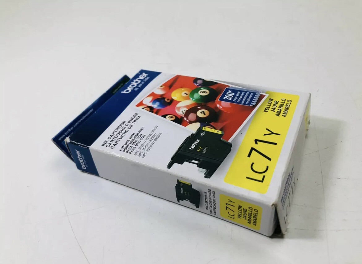 Brother yellow Ink Cartridge LC12/40/71 73/75/400 1220/1240 Expiration 01/2023