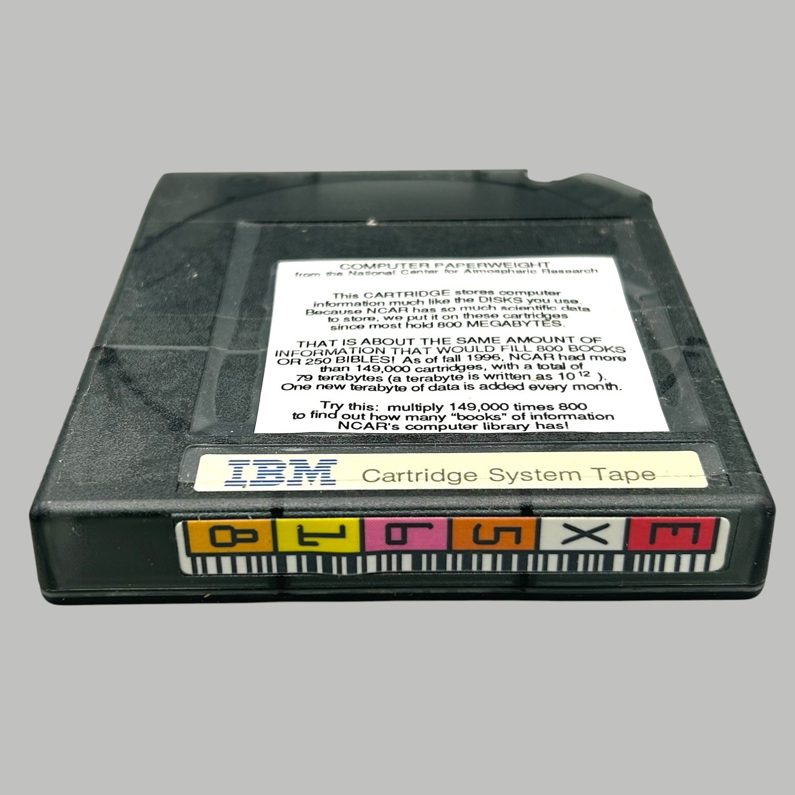 IBM Cartridge System Tape 800Mb NCAR Novelty Paperweight Ships Quickly
