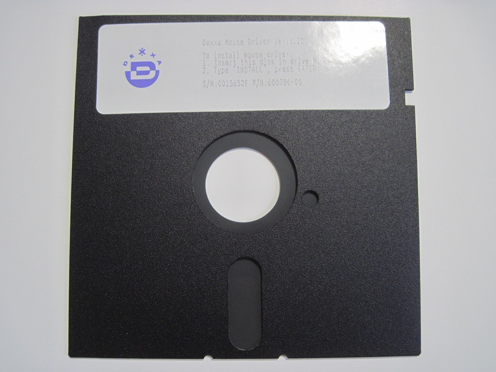 Vintage Dexxa Mouse Driver 5 1/4" Driver Floppy Disk 6.20 Untested 600786-00