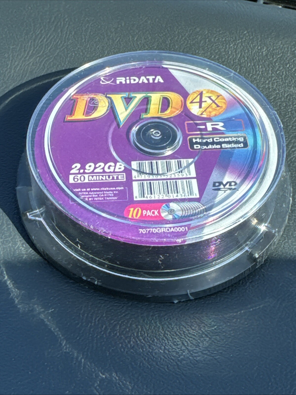 Ritek Ridata Mini DVD R 4x 2.92 GB 60min Cake 10pk Spindle Hard Coating 2 Sided