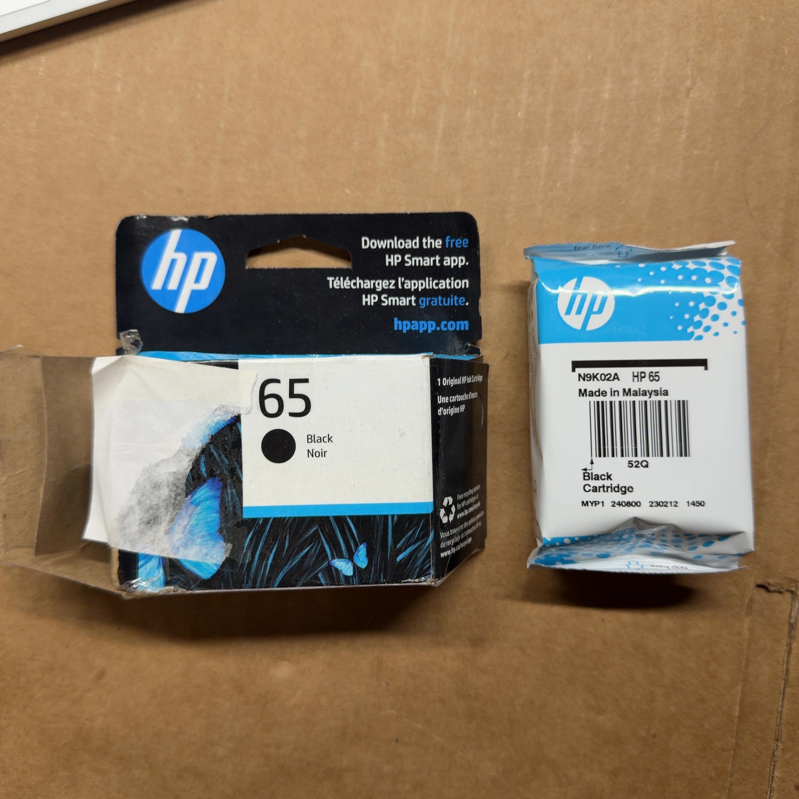 QTY (2) HP 65 Black Ink Cartridges HP Printers Original Expired Dates Guaranteed