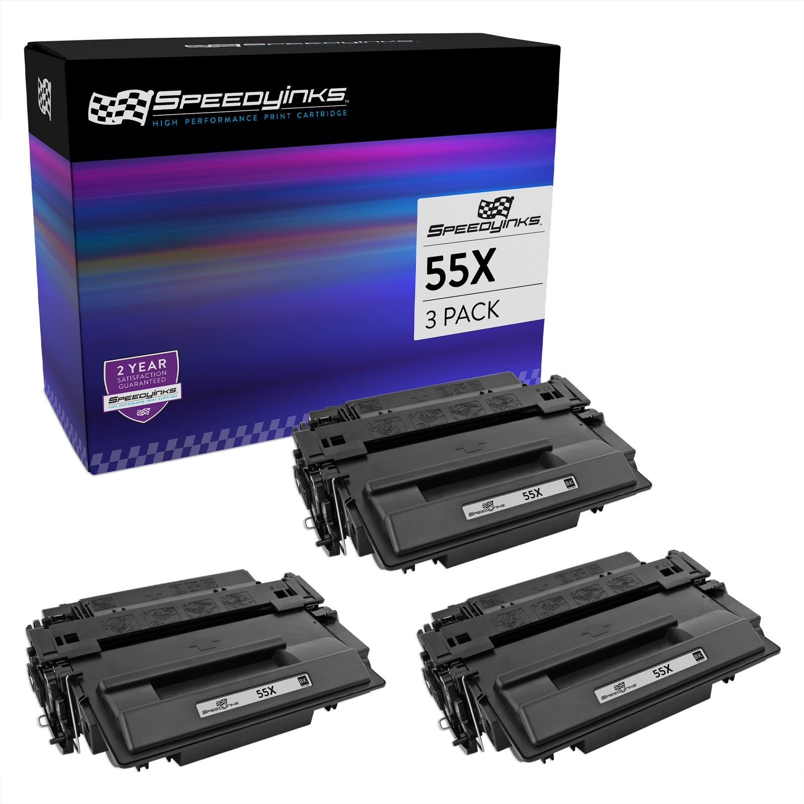SPEEDY Compatible Replacement for HP 55X 55A CE255X CE255A Toner Cartridge 3PK